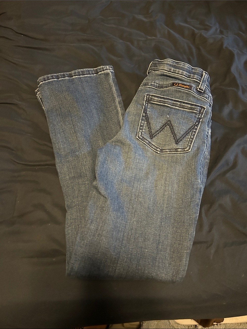 Wrangler Women’s Blue Boot Cut Jeans with Signature Back Pocket